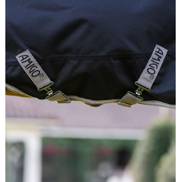 Couverture Horseware Amigo 1200D Poney Turnout 50g Noir / gris titane / argent