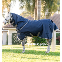 Couverture Horseware Amigo 1200D Plus Poney Turnout 50g Marine / gris titane / argent Bleu marine