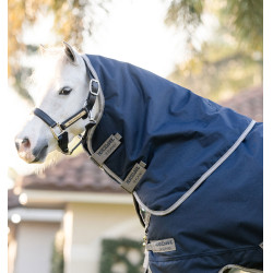Couverture Horseware Amigo 1200D Plus Poney Turnout 50g Marine / gris titane / argent Bleu marine