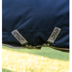 Couverture Horseware Amigo 1200D Plus Poney Turnout 50g Marine / gris titane / argent Bleu marine