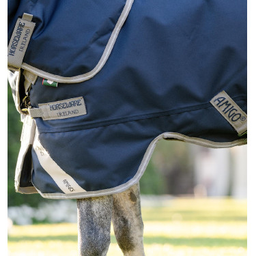 Couverture Horseware Amigo 1200D Plus Poney Turnout 50g Marine / gris titane / argent Bleu marine