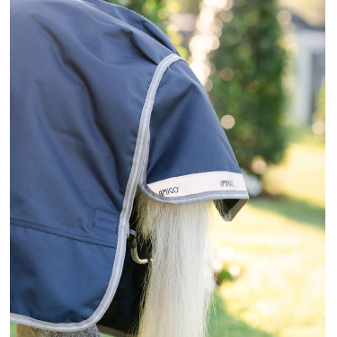 Couverture Horseware Amigo 1200D Plus Poney Turnout 50g Marine / gris titane / argent Bleu marine
