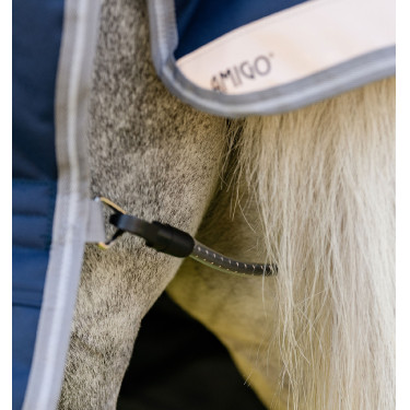 Couverture Horseware Amigo 1200D Plus Poney Turnout 0g Marine / gris titane / argent Bleu marine