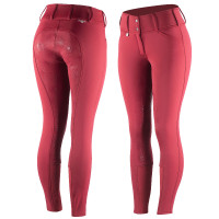 Pantalon Thermo Grand Prix Horze avec fond peau silicone femme Rouge profond