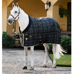 Couverture d'écurie Horseware Rhino 350g VL Noir / carreaux blanc gris Couverture d'écurie Horseware Rhino 350g VL Noir / carreaux blanc gris