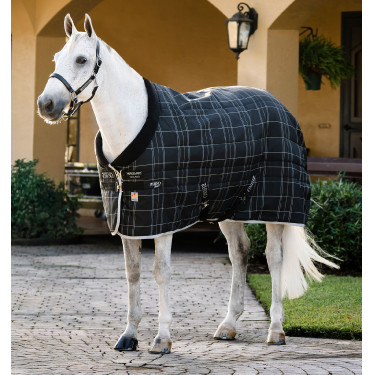 Couverture d'écurie Horseware Rhino 350g VL Noir / carreaux blanc gris Couverture d'écurie Horseware Rhino 350g VL Noir / carreaux blanc gris