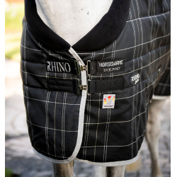 Couverture d'écurie Horseware Rhino 350g VL Noir / carreaux blanc gris Couverture d'écurie Horseware Rhino 350g VL Noir / carreaux blanc gris