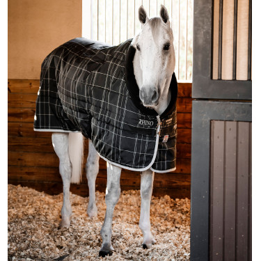 Couverture d'écurie Horseware Rhino 350g VL Noir / carreaux blanc gris Couverture d'écurie Horseware Rhino 350g VL Noir / carreaux blanc gris