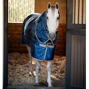Couverture d'écurie Horseware Amigo Ripstop Insulator Plus Poney 200g Marine / gris titanium Bleu marine