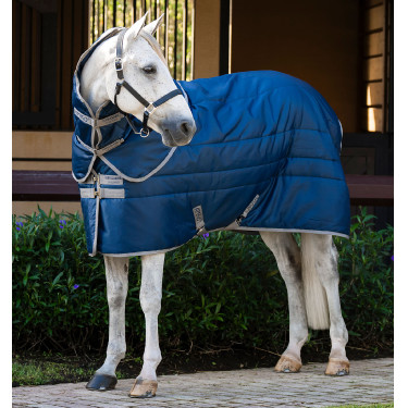 Couverture d'écurie Horseware Amigo Ripstop Insulator Plus Poney 200g Marine / gris titanium Bleu marine