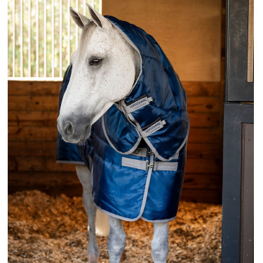 Couverture d'écurie Horseware Amigo Ripstop Insulator Plus 350g Marine / gris titanium Bleu marine