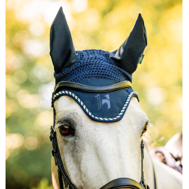 Bonnet anti-mouches Horseware Newmarket Marine witney Bleu marine