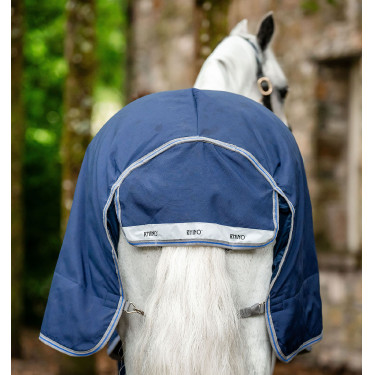 Couverture Horseware Rhino Plus Poney Turnout 100g 1000D Noir / gris titane / bleu classique