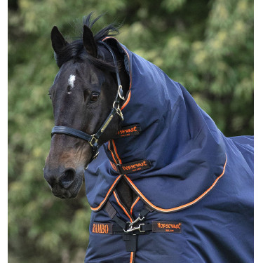 Couvre-cou Horseware 50g pour couverture Rambo Supreme Bleu marine / orange