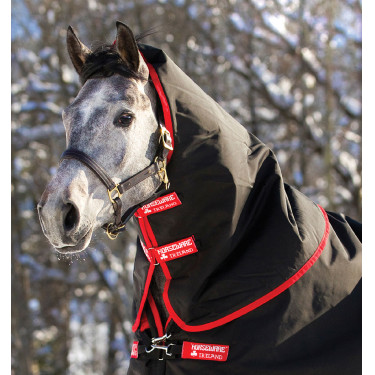 Couvre-cou Horseware 250g pour couverture Rambo Supreme 1680D Noir / rouge Couvre-cou Horseware 250g pour couverture Rambo Supreme 1680D Noir / rouge