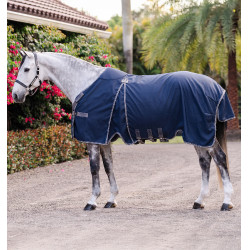 Couverture de box Horseware Rambo Optimo 0g Marine / orage / gris argent Bleu marine
