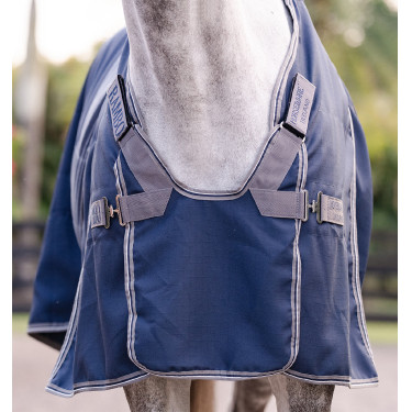 Couverture de box Horseware Rambo Optimo 0g Marine / orage / gris argent Bleu marine