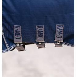 Couverture de box Horseware Rambo Optimo 0g Marine / orage / gris argent Bleu marine
