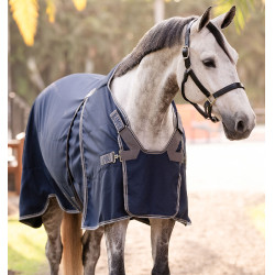 Couverture de box Horseware Rambo Optimo 0g Marine / orage / gris argent Bleu marine