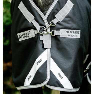 Couverture Horseware Amigo Bravo 12 XL 0g 1200D Noir / gris titanium / argent Couverture Horseware Amigo Bravo 12 XL 0g 1200D Noir / gris titanium / argent