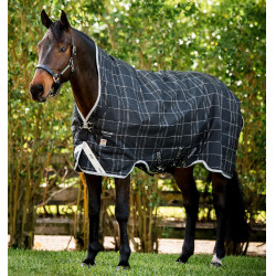 Couverture Horseware Rhino Wug Vari-Layer 450g 1000D Noir / carreaux blanc gris