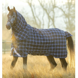 Couverture Horseware Rhino Plus Vari-Layer 450g 1000D Marine à carreaux / indigo Bleu marine