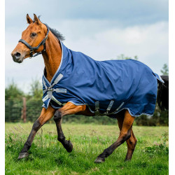Couverture Horseware High Neck Amigo® Bravo 12 Original 250g 1200D Marine / gris titanium / argent Bleu marine Couverture Horseware High Neck Amigo® Bravo 12 Original 250g 1200D Marine / gris titanium / argent Bleu marine