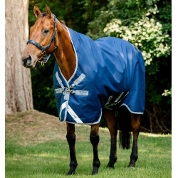 Couverture Horseware High Neck Amigo® Bravo 12 Original 250g 1200D Marine / gris titanium / argent Bleu marine Couverture Horseware High Neck Amigo® Bravo 12 Original 250g 1200D Marine / gris titanium / argent Bleu marine
