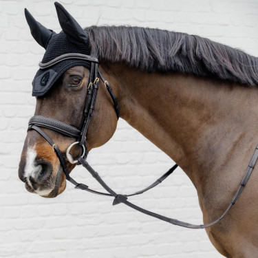Frontal d'équitation en V tressé cuir Dy'on