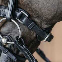 Muserolle combinée d’équitation tressée Dy’on, pull back