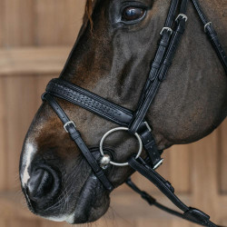 Muserolle combinée d’équitation tressée Dy’on, pull back