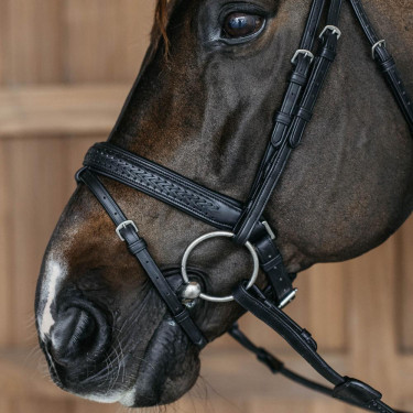 Muserolle combinée d’équitation tressée Dy’on, pull back