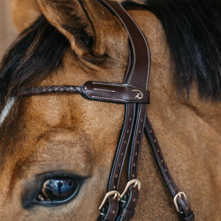 Frontal tressé équitation Dy'on cuir haut de gamme Frontal tressé équitation Dy'on cuir haut de gamme