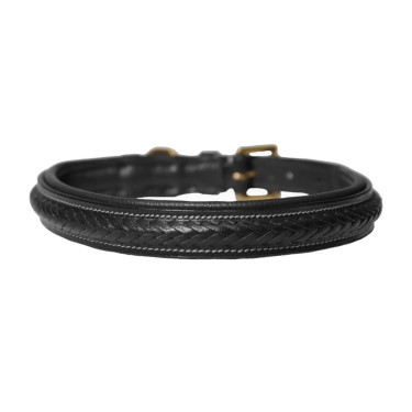 Collier cuir tressé Dy'on pour chien d'équitation