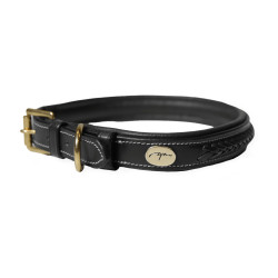 Collier cuir tressé Dy'on pour chien d'équitation