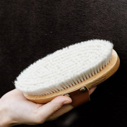 Brosse douce en poils de chèvre – Toilettage cheval