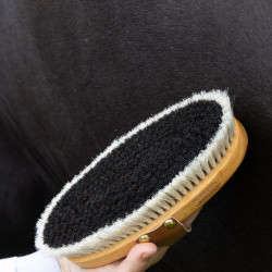 Brosse de finition équitation - Poils de cheval naturels