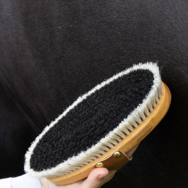 Brosse de finition équitation - Poils de cheval naturels