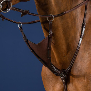 Fourchette de Martingale Souple en Cuir pour Jumping - Dy'on Fourchette de Martingale Souple en Cuir pour Jumping - Dy'on
