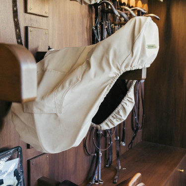 Housse de Selle avec plaque en or Kentucky Beige Housse de Selle avec plaque en or Kentucky Beige