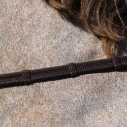 Rênes d'équitation en cuir avec 7 arrêtoirs Dy'on