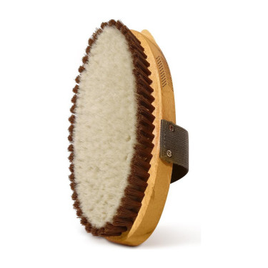 Brosse douce en poils nylon pour chevaux sensibles