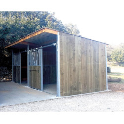 Extension abri de prairie simple pente La Gée