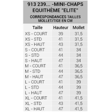 Mini-chaps Equithème Elite Mini-chaps Equithème Elite