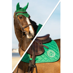 Ensemble équitation Harcour tapis & bonnet chic