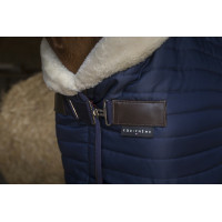 Couverture d'écurie Equithème Teddy doublée mouton synthétique Bleu marine