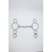 Mors Pessoa 3 anneaux double brisure lien plat 18 mm Harcour Inox Gris