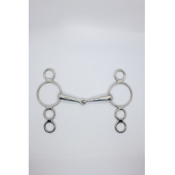 Mors Pessoa 3 anneaux 18 mm Harcour Inox Gris