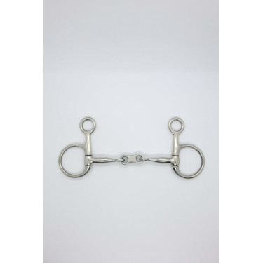 Mors Baucher double brisure lien plat 11mm Harcour Inox Gris