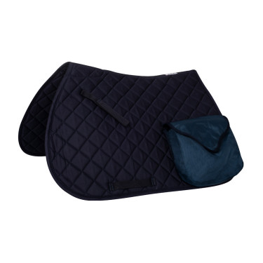 Tapis de selle trekking Pro-Light en coton avec poches Marine Bleu marine